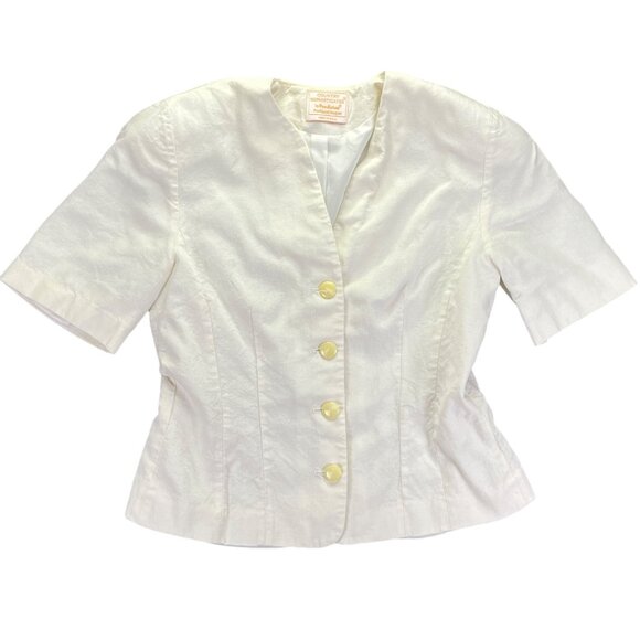 Pendleton Womens Country Sophisticates White Short Sleeve Button-Up Blouse Size - Picture 1 of 9